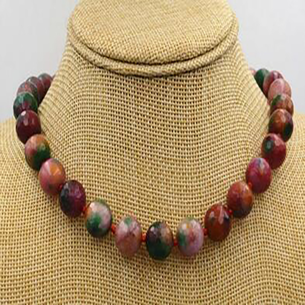 

Fashion Jewelry NEW 12mm multicolor natural faceted gem necklace jewelry 18 "AAA