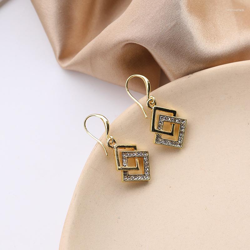 

Stud Earrings BS170 S925 Silver Needle High-end Jewelry Korea 2022 Simple Square Net Red Temperament