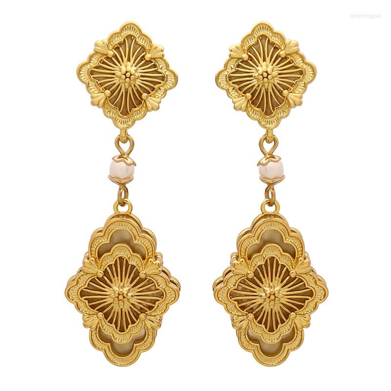 

Dangle Earrings Fashion Hanging Hollow 4 Gold Clover Drop For Women Vintage Jewelry Brinco Bijoux