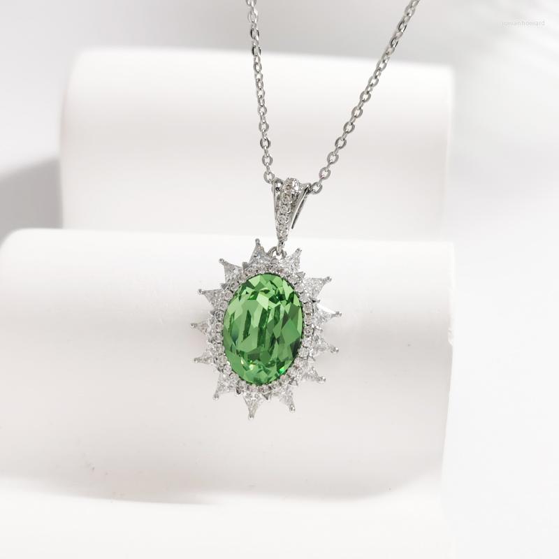 

Pendant Necklaces Women's Made With Austrian Crystal Fashion Oval Shape Girls Valentine's Day Jewellery Gifts