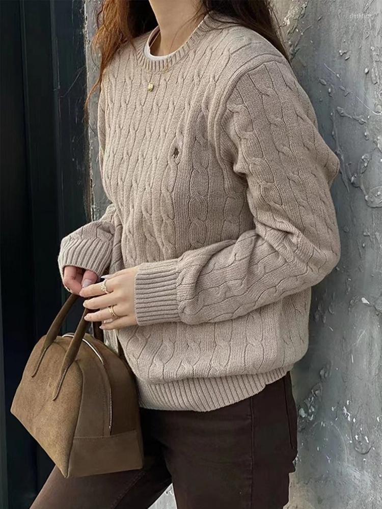 

Women' Sweaters Winter Vintage Twist Pullover Knitted Sweater Women Pink Yellow Loose Long Sleeve Jumper 2022 Fall O Neck Top, Black