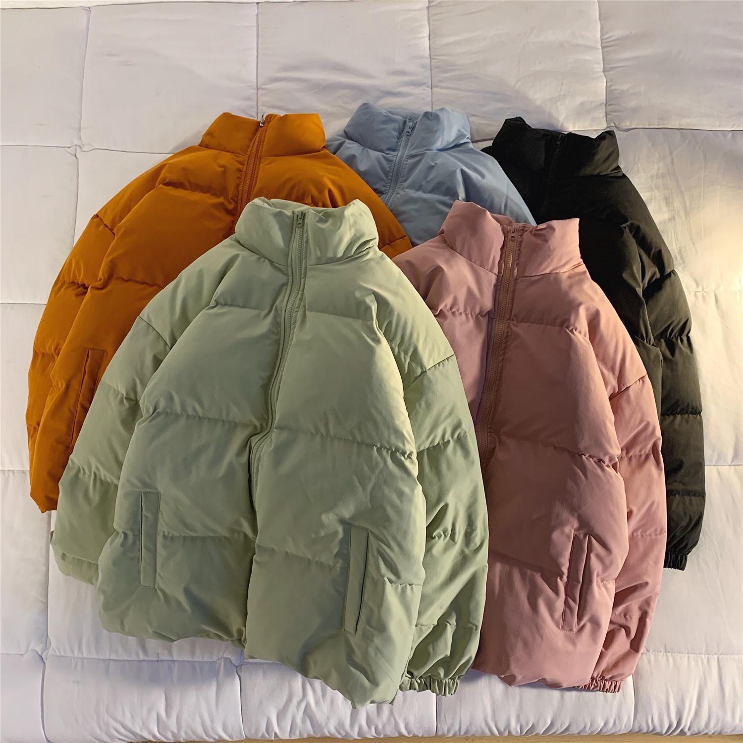 

Women s Down Parkas Solid Color Warm Oversize Winter Jacket Stand Collar Female Casual Loose Coat For 221206, Sky blue