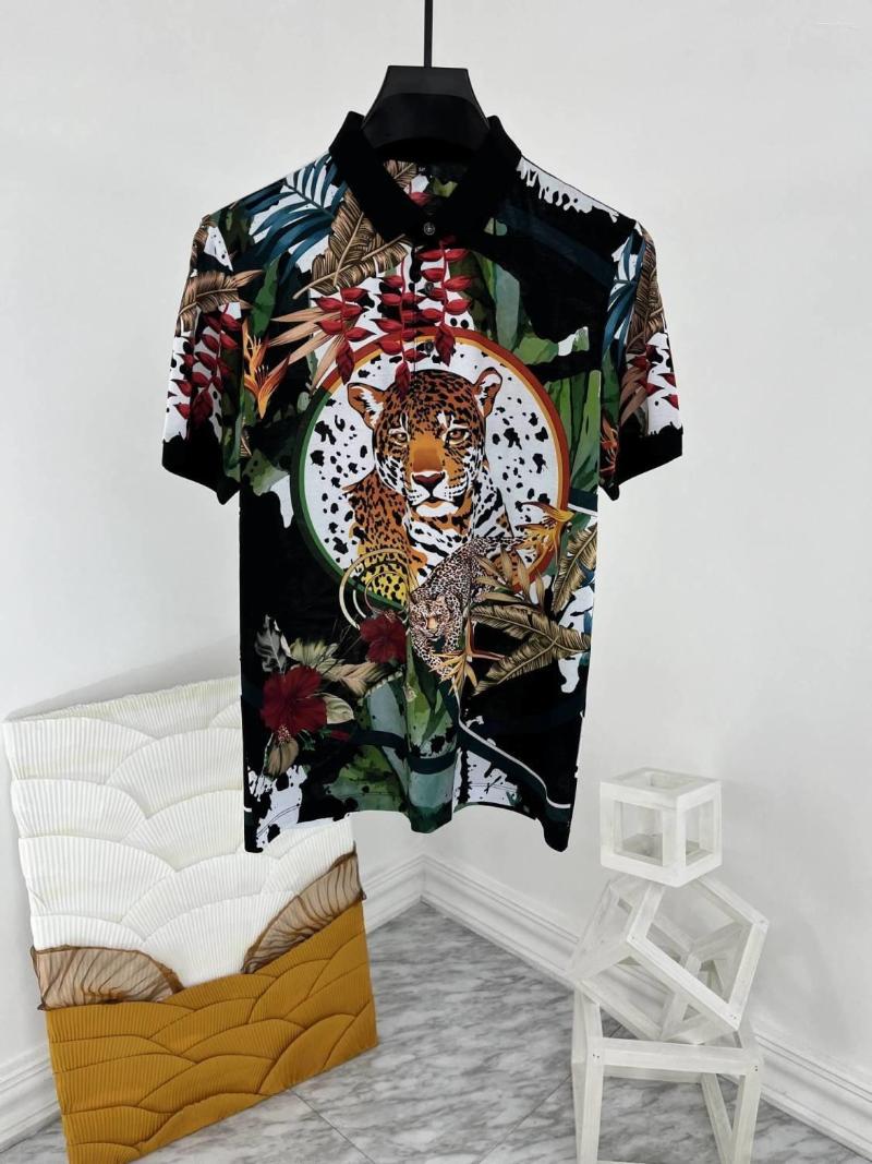 

Men's Polos Fashion Zc9207 Men's Tops & Tees 2022 Runway Luxury European Design Print Party Style T-Shirts Clothing, Black