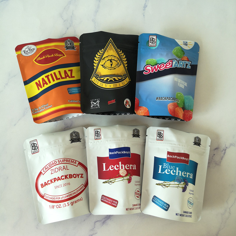

3.5g mylar bag smell proof bags and Gaslato Child Resealable Bags YUKMOUTH KOOI-LATO dry herb flower packaging