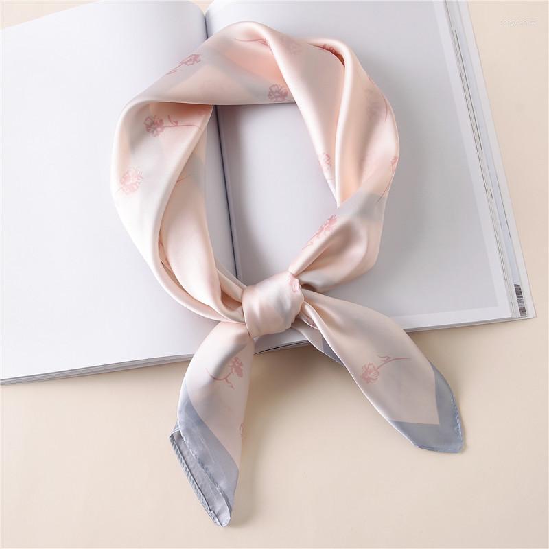 

Scarves KOI LEAPING Small Square Scarf Female Fashion Summer Thin Section Sunscreen Simulation Silk Shawl Fresh