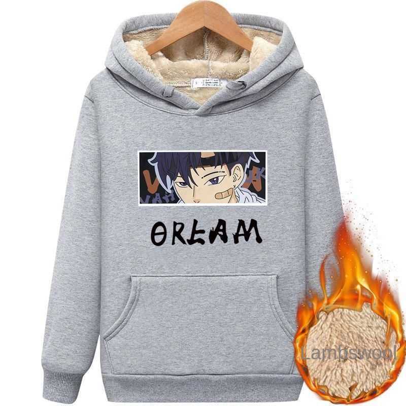 

Designer sweater sweater men's autumn and winter hooded thickened Korean version loose cartoon pullover student shirt, 18