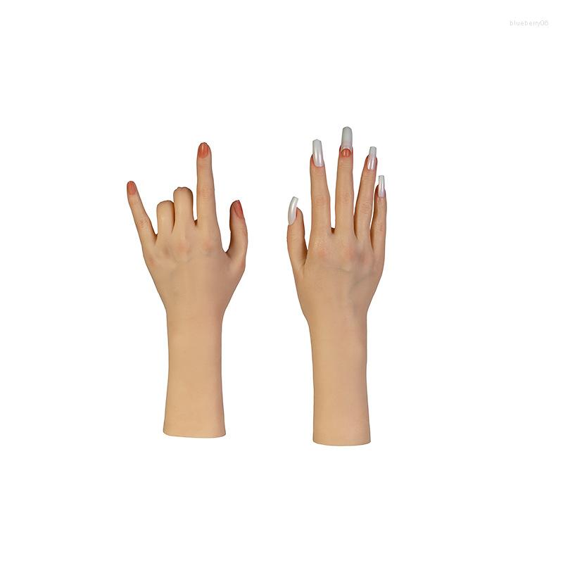 

False Nails Silicone Practice Hand Model Realistic Nail Art Training Tool Female Mannequin For Manicure Pograph Jewelry Display, Single right hand