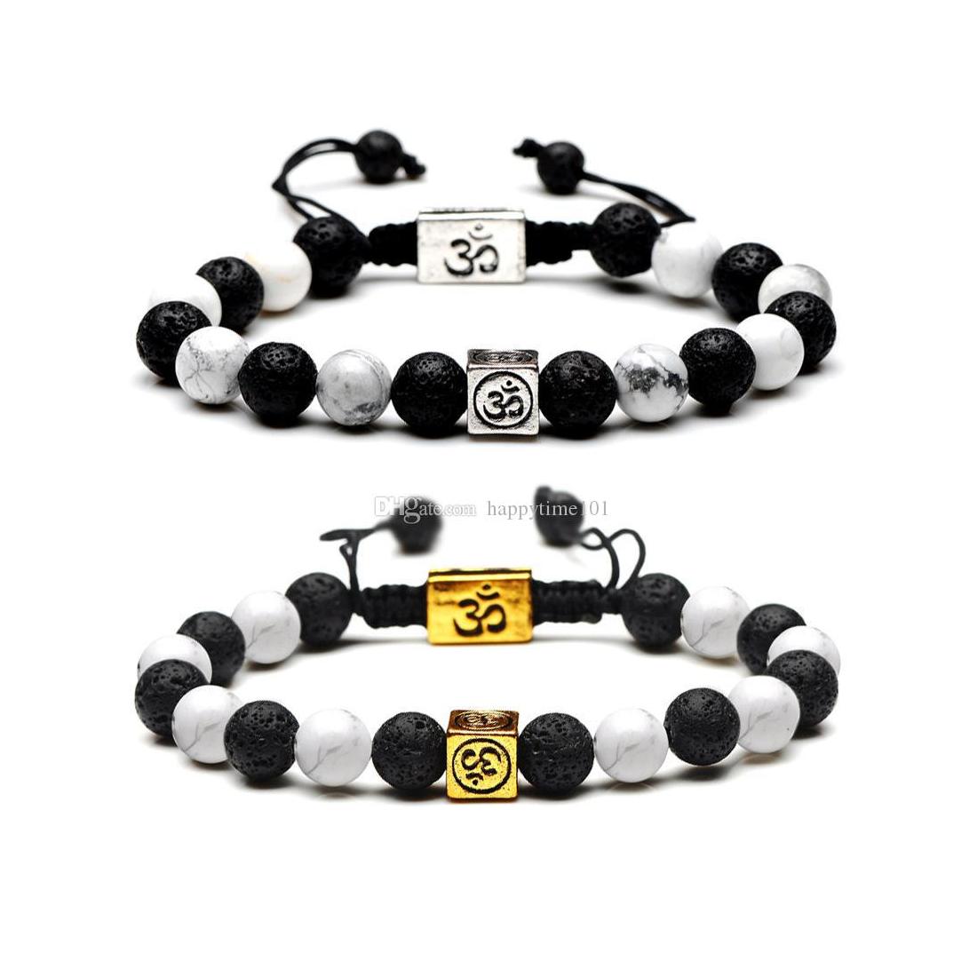 

Beaded Fashion White Turquoise Beads Black Lava Stone Bracelet Aromatherapy Essential Oil Diffuser For Men Women Stretch Jewelry Dro Dhmfq