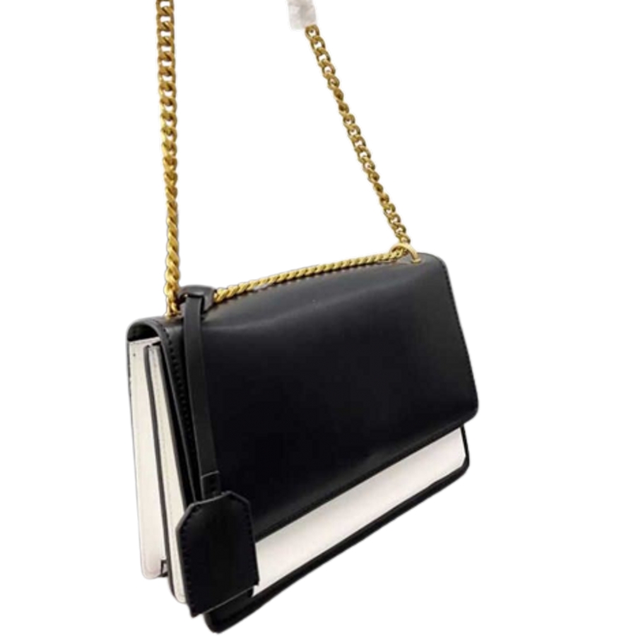 

Genuine leather Shoulder bags sunset bag Classic latest color women Luxury Designer chain handbag Toothpick pattern womens Cross body Trendy style, #7