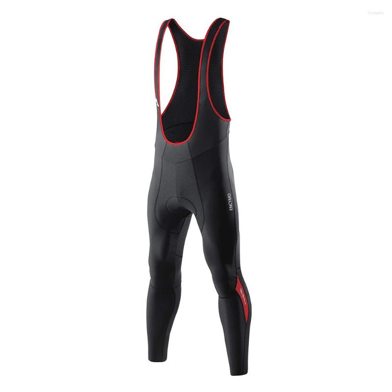 

Racing Pants ENCYMO Cycling Bib Tights Winter Padded Leggings Compression Reflective Bicycle Thermal Fleece Zipper MTB Bike Trousers, Red
