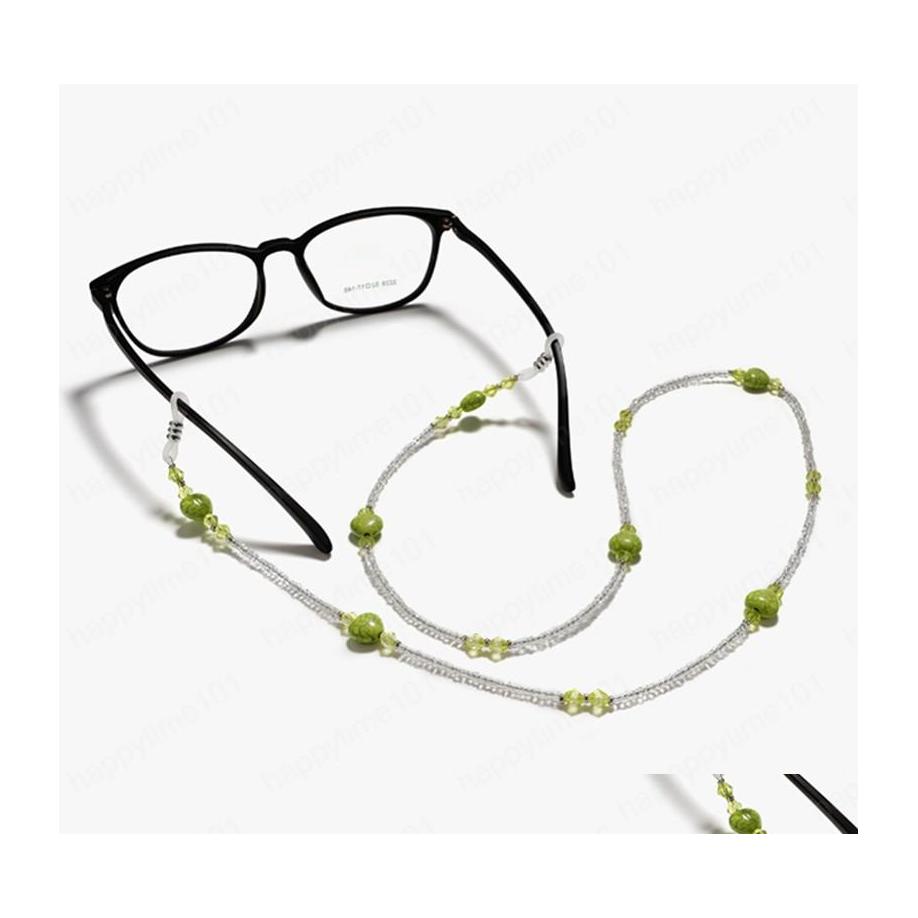 

Eyeglasses Chains Bohemia 4 Color Lock Block Bead Cords Glasses Chain Fashion Women Sunglasses Accessories Lanyard Hold Straps Drop Dhrha