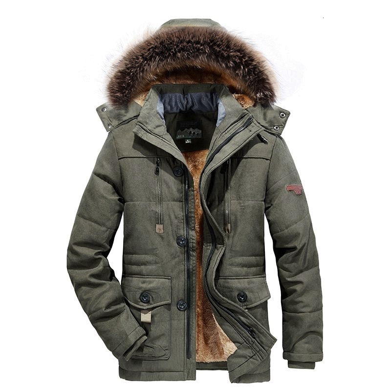 

Men's Down Parkas s Leisure Winter Wear with Cashmere and Thick Large Size Medium Long Cotton Coat Jacket Men 221207, Black