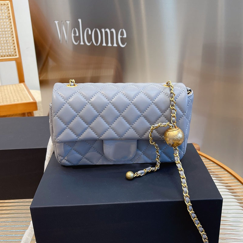 

CC Bags Luxury Brand Shoulder Bags Classic Mini Flap Square Calfskin Bags France Women Gold Ball Adjustable Shoulder Strap Cross Body Purse, Box