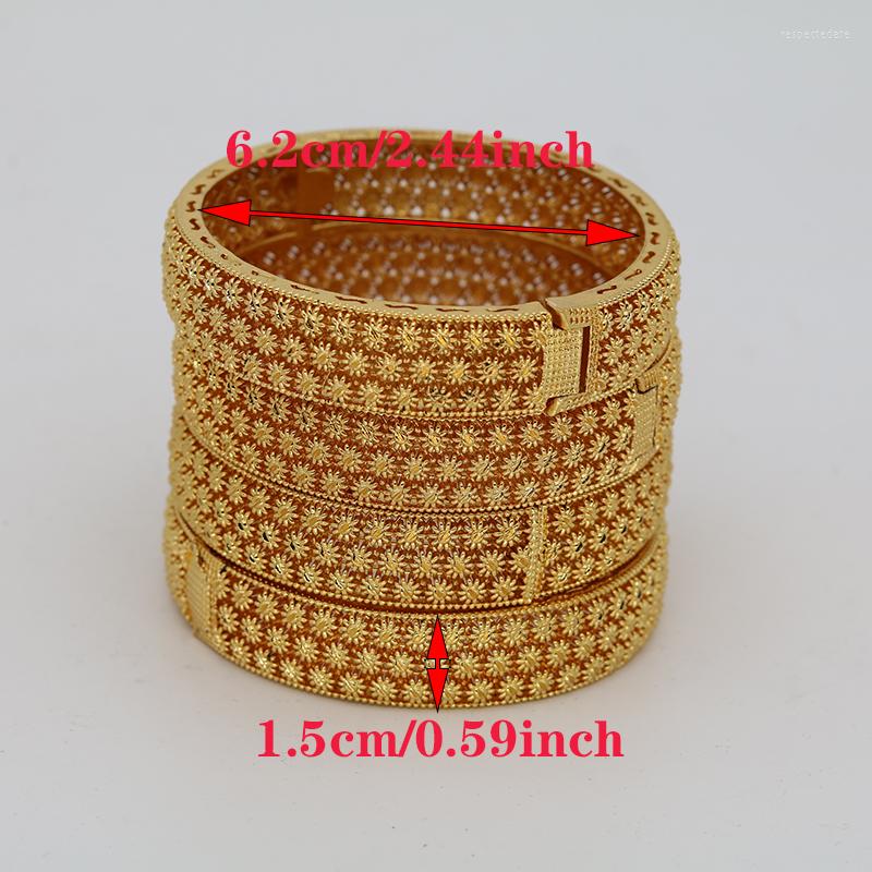 

Bangle 4pcs Ethiopian Africa Bangles For Women Snow Design Bridal Bracelet African Wedding Jewelry Middle East Articles Gold Color