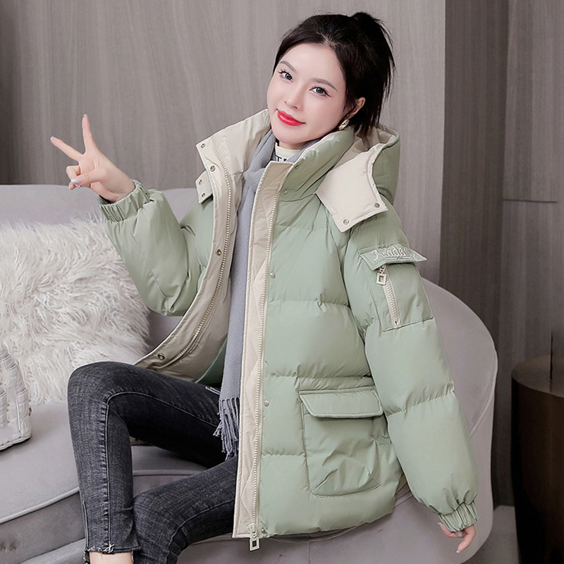 

Women s Down Parka Autumn Winter Thicken Warm Parka Female Casual Solid Color Big Pocket Loose Hooded Short Coat Jackets Outwear 221206, Beige