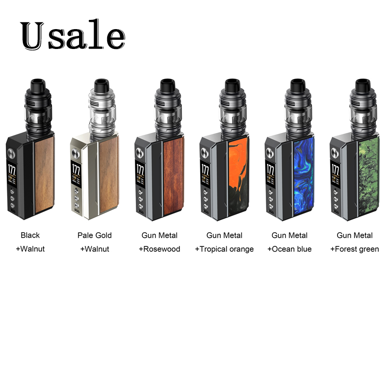 

VooPoo Drag 4 Kit with 4ml 5.5ml UFORCE-L Tank 177W Mod DIY UI Design ECO Mode Vape Device PnP-TW15 PnP-TW20 Coils, Gunmetal + ocean blue