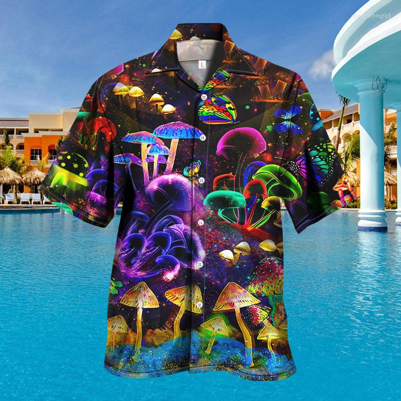 

Men's Casual Shirts Spring And Summer Men's Short Sleeve Slim Colorful Plant Beach Sports Shirt, Ttb2-31-csb