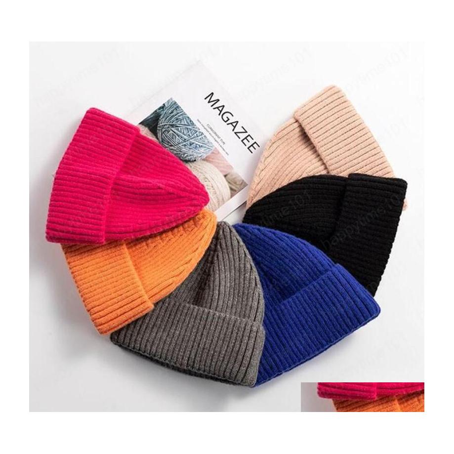 

Beanie/Skull Caps Pointed Knit Beanie Hat Winter Warm Wool Highelastic Cashmere Woolen Fashion Solid Color Mens And Womens Hats Drop Dhk7R