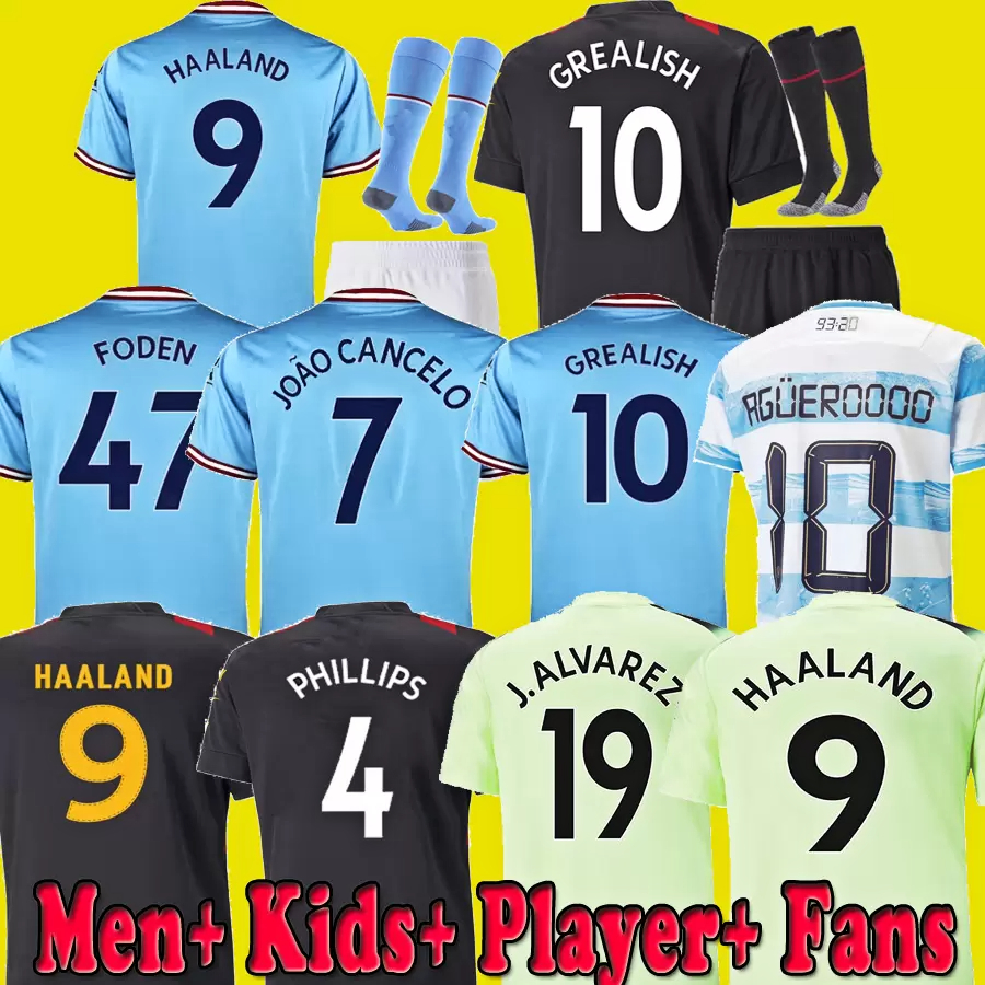

22 23 Erling Haaland MANS CITIES SOCCER JERSEYS PHILLIPS Agueroooo anniversary GREALISH DE BRUYNE FODEN 2022 2023 MANCHESTERS football tops shirts kids kit thai, Home no patch