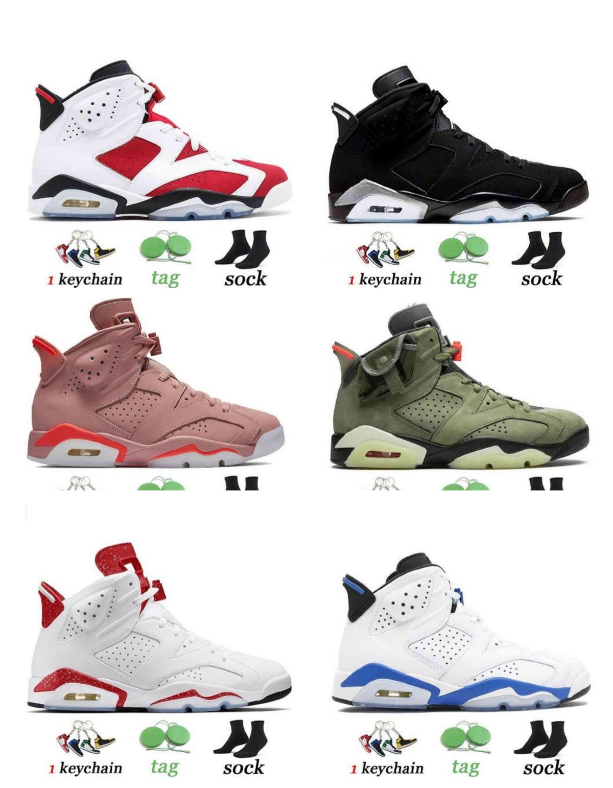 

Man VI 6 6s Men Basketball Shoes Midnight Navy Mint Foam University Blue Electric Green Bordeaux Hare UNC Infrared White Red Oreo Washed Denim Sports Blue Sneaker.., Color 11