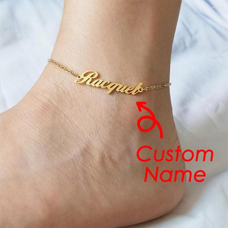 

Anklets Kaifanxi Personalized Name Anklet For Women 316l Stainless Steel In Letters Gift Drop Support