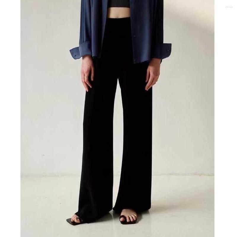 

Women' Pants 2022 Early Spring Thin Black Wide-legged Straight High-waist Casual Drape Mopping Women