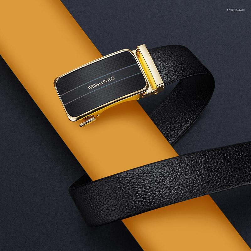 

Belts Men's High-end Leather Belt Fashionable Automatic Buckle Personalized Business, Black