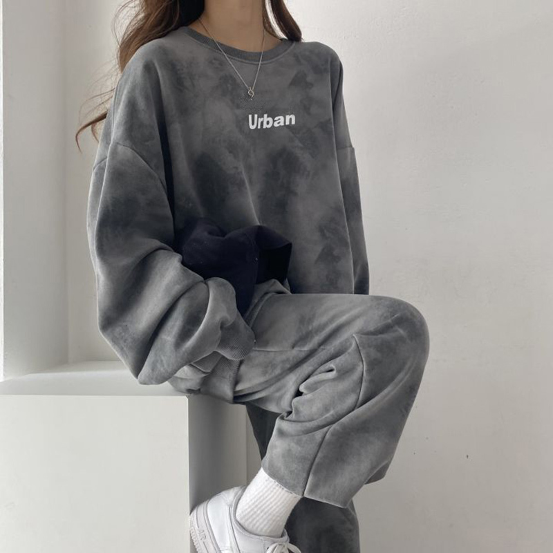 

Women s Two Piece Pants Autumn Winter 2 Pieces Set Trouser Suits Plus Size Urban Casual Long Sleeve Women Tracksuit Sportswear Plush Velvet 221206, Gray