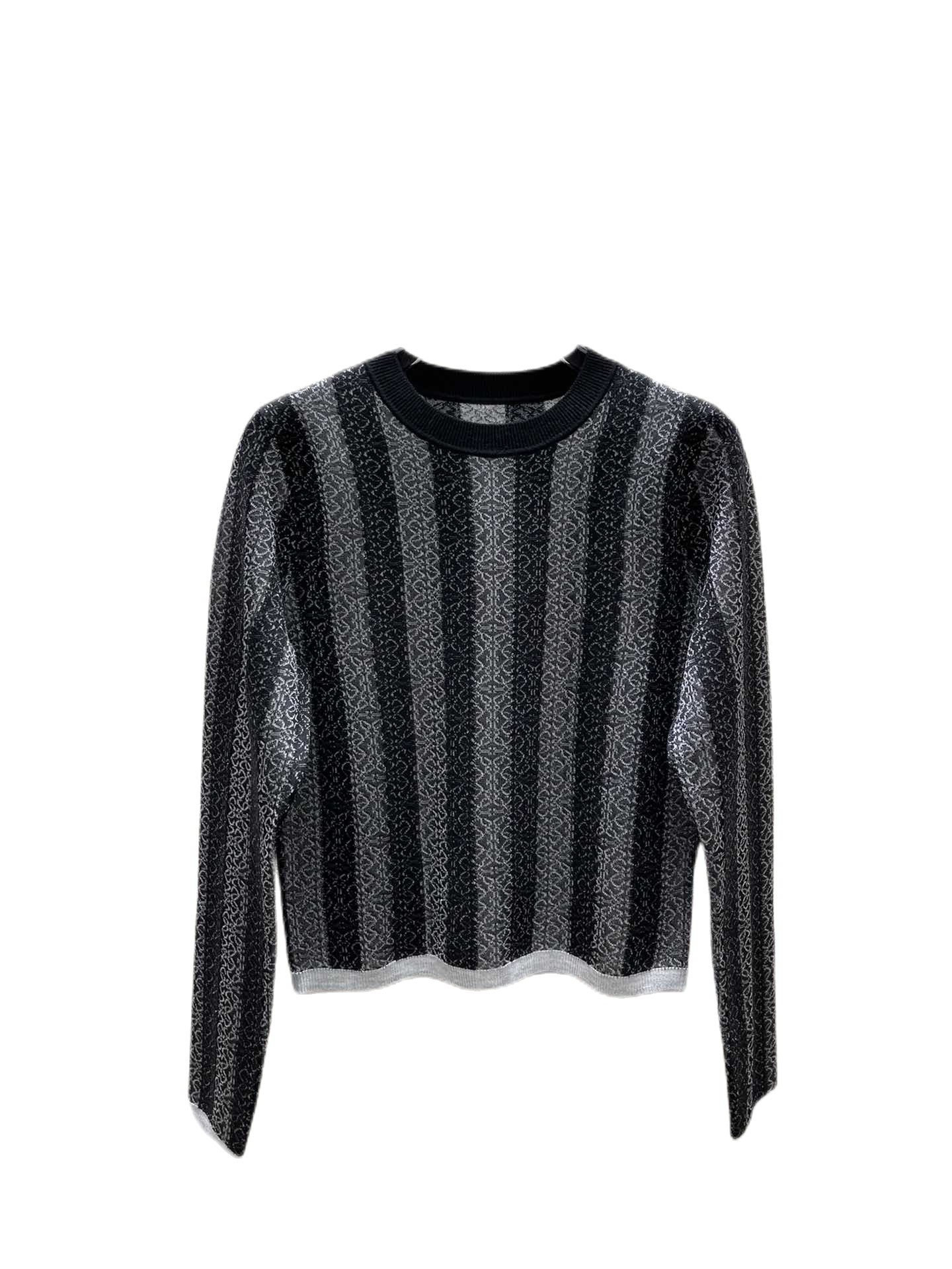 

2023 Autumn and Winter Temperament New Stripe Simple Versatile Sweater, Customize