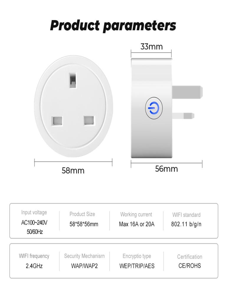 

Power Energy Monitor 16A EU UK 10A US WiFi Smart Plug Socket Adapter SmartLife APP Voice Control Works With Alexa Google Home4399527