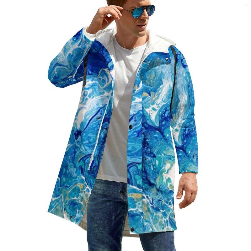 

Men' Trench Coats Beach Print Seaside Abstract Art Outerwear Casual Windbreak Mens Design Aesthetic Waterproof Autumn Jackets Plus Size 5XL, Style-2
