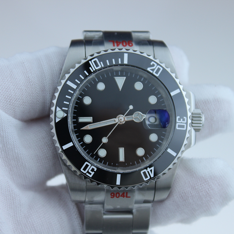 Ceramic circle Men&#039;s Watch 41 mm mechanical glow-in-the-dark sapphire waterproof sport automatic chain fashion watches-image-826011340