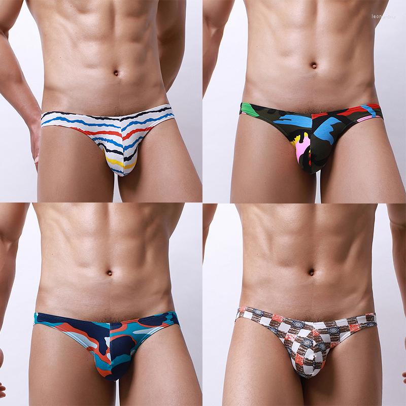 

Underpants Sexy Men Briefs Underwear Cotton Print U Pouch Sissy Panties Breathable Bikini Low Waist Lingerie Cueca, Orange