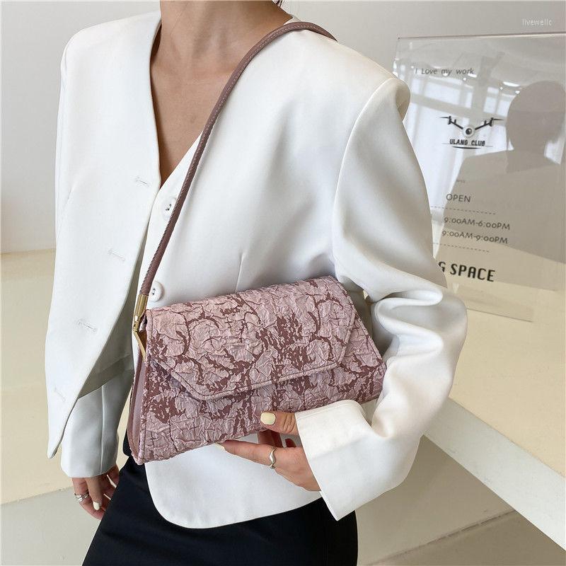 

Evening Bags Women Fashion Luxury Trend Shoulder Texture Underarm Bag Solid Color Female Designer Handbags For, Black