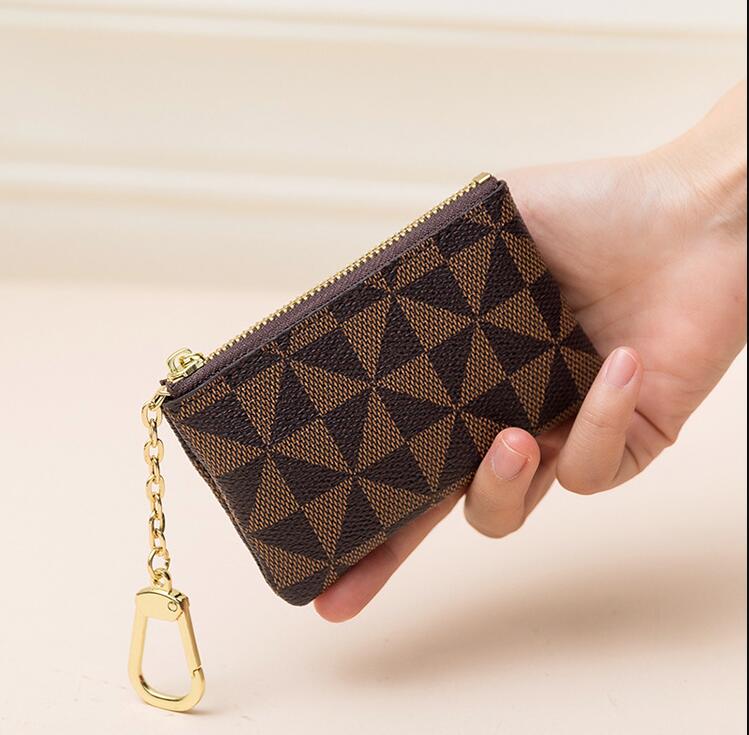 

Mini Coin Purses Wallets for Womens Classic Designers Luxurys Short Wallet Fashion Credit Cards Holder Sheepskin Pocket Bags Leather trytr, Brown/flower
