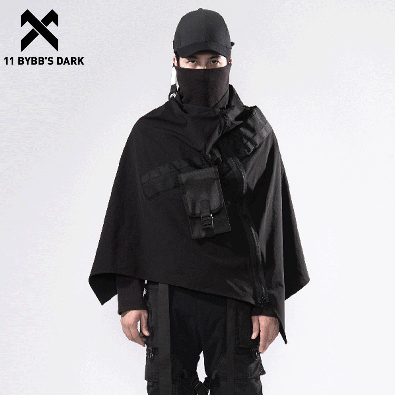 

Men's Jackets 11 BYBB'S DARK Hip Hop Techwear Streetwear Zipper Bat Outdoor Windproof Shawl Loose Cardigan Windbreaker Cloak 221206, Black