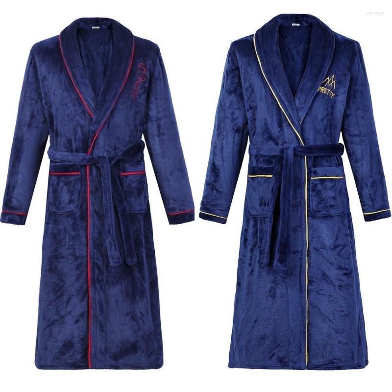 

Men's Sleepwear Male Home Clothes Couple Flannel Robe Nightwear Winter Warm Kimono Bathrobe Gown Nightgown Novelty Casual, Women robe 10