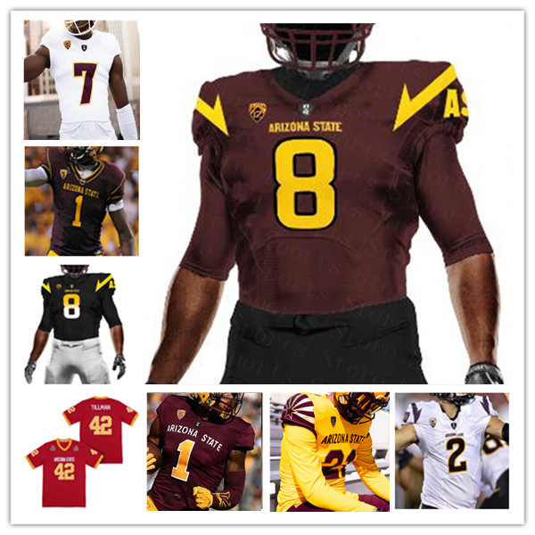 

American College Football Wear NCAA College Arizona State ASU Football Jerseys Pat Tillman Emory Jones Xazavian Valladay Daniyel Ngata Elijh, Men retro red