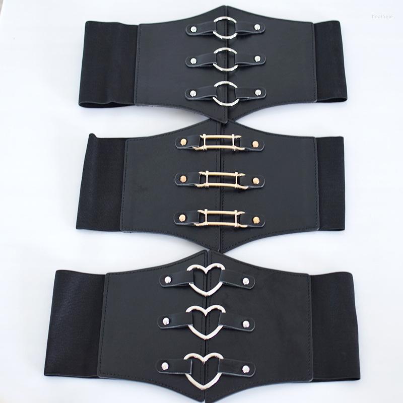 

Belts Super Wide Waist Seal Circle Love Elastic Belt Female, Black