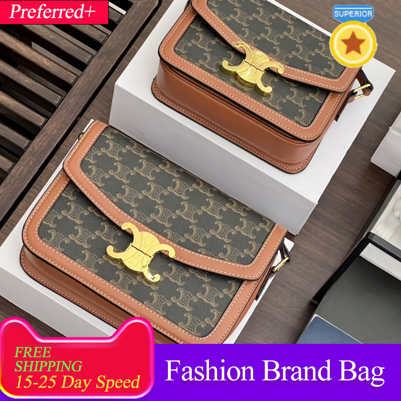 

TOP Flap Clutch Shoulder Bags decorative pattern CrossBody bag Fashion Triomphe Purse Lisa's same genuine leather women's Envelope bag new box messenger wallet, White