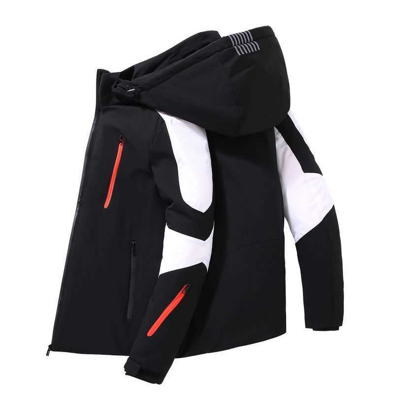 

Designer winter handsome work clothes down thick couple hooded men's youth jacket women's parka