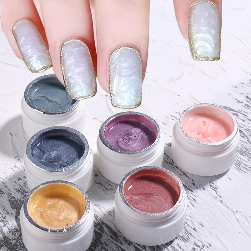 

Nail Gel 1 Set Pearl Thread Shell Polish Mermaid Metallic Reflective Semi-permanent LED Varnish Manicure Accessories NL1986, 6pcs-1885 set