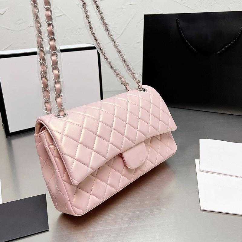 

CC Bag Wallets 2022 Spring Summer Pearly Pink White Classic Flap Lambskin Bags Designer Quilted Lambs Crossbody Gold Metal Multi Pochette Co, Box