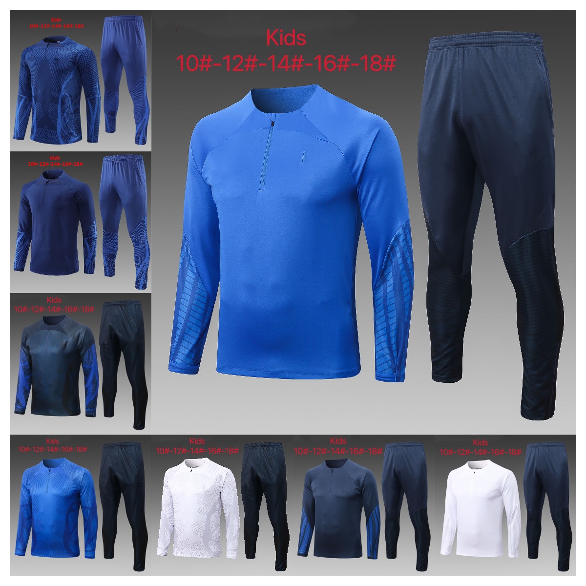 

2022 2023 kids French Jacket training suit soccer jerseys MBAPPE GRIEZMANN Francia tracksuit equipe de Full Sets kit Men chandal Francia Maillot foot, Blue