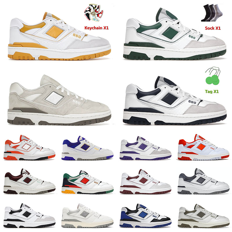 

2023 Arrival Designer 550 BB550 Running Shoes for Men Women Sneakers United Arrows Auralee SSea Salt Burgundy Shadow Trainers Tennis Athletic, B63 white pink 36-40