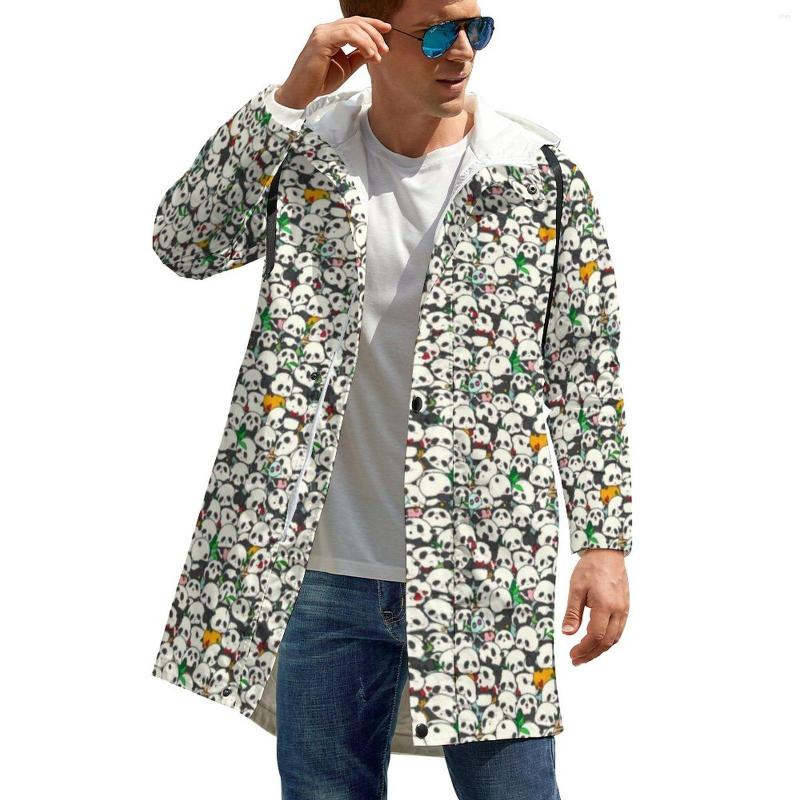 

Men' Trench Coats Cute Panda Windbreakers Mens Kawaii Animals Print Outerwear Aesthetic Custom Winter Jackets Casual Loose Clothing 5XL 6XL, Style-5