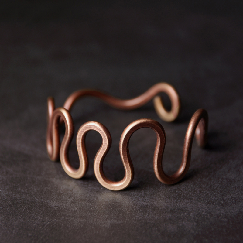 

Charm Bracelets Solid Copper Wave Metal Handcrafted Bracelet Rustic Vintage Punk Cuff Bangle Viking Handmade Jewelry Unisex Accessories 221206
