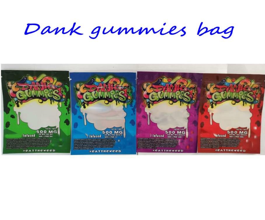 

Dank Gummy 500mg Maylar bag Dank Gummies Zipper Bag Edibles Bag Gummy candy mylar Infused bags Dank Packaging bags3778652