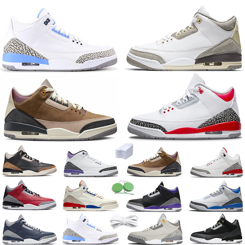 

Jumpmans 3 3s Mens Basketball Shoes UNC Court Purple Fire Red Cool Grey Archaeo Brown Desert Elephant Black Cement Men Women Trainers Outdoor Sports Sneakers, Color#24