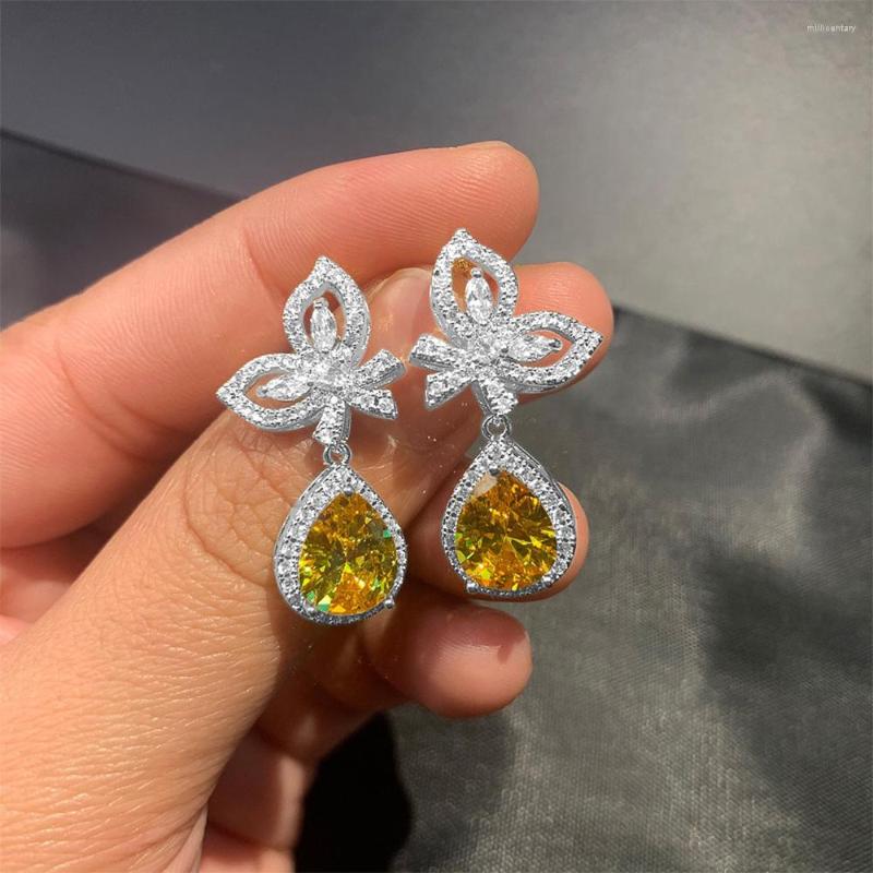 

Dangle Earrings CAOSHI Luxury Women Drop Exquisite Design Butterfly Jewelry Dazzling Zirconia Wedding Party Accessories Gorgeous Gift